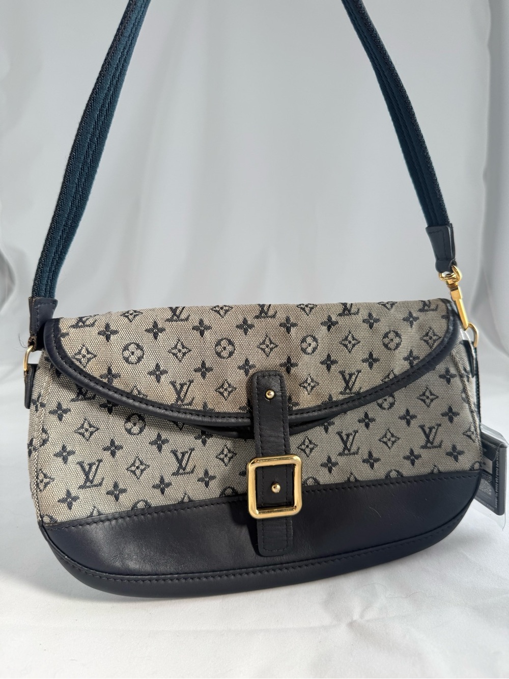 Louis Vuitton Navy Mini Lin  Majorie Shoulder Bag